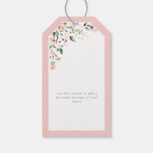Elegant Pink Flowers Garden Baby shower dank u Cadeaulabel (Achterkant)