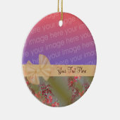 Elegant Pink Flowers Ribbon Foto Ornament (Rechts)
