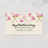 Elegant Pink Flowers Visitekaartje (Achterkant)