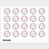 Elegant Pink Flowers Waterverf Ronde Sticker (Vel)