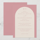 Elegant Pink Formal Invitation Kaart (Voorkant / Achterkant)