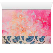 ELEGANT PINK FUCHSIA PEACOCK MET GEOMETRISCHE ZWIR (Binenzijde Horizontaal (Onderkant))