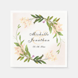 Elegant Pink Garden Flowers Greenery Wedding Servet