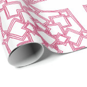 Elegant Pink Geometric Lace Pattern Wrapping Paper Cadeaupapier (Rol Hoek)