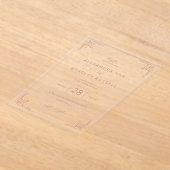 Elegant Pink Geometric Wedding Invitation Acryl Uitnodigingen (Laagn)