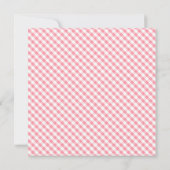 Elegant Pink Gingham Pattern Baby shower Kaart (Achterkant)