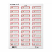 Elegant Pink Gingham Waterverf Tuin Adres Etiket (Full Sheet)
