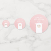 Elegant Pink Girl Baby shower Cute Kawaii Llama Confetti (Voorkanten)