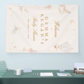 elegant pink girl fairytale Baby Shower welcome Spandoek (Beurs)