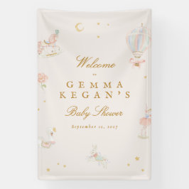 elegant pink girl fairytale Baby Shower welcome Spandoek