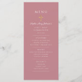 Elegant Pink Girl First Communion Menu (Voorkant)