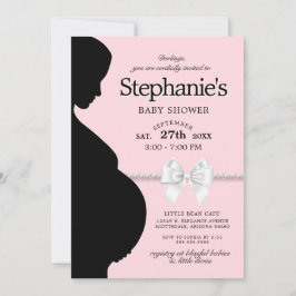 Elegant Pink Glam Tiffany Bow Theme Baby shower Kaart