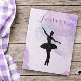 Elegant Pink Glitter Ballet Dancer Ballerina Naam Legpuzzel