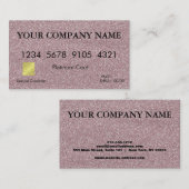 Elegant Pink Glitter Credit Kaart Visitekaartje (Voorkant / Achterkant)