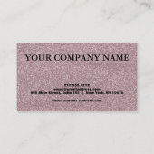 Elegant Pink Glitter Credit Kaart Visitekaartje (Achterkant)
