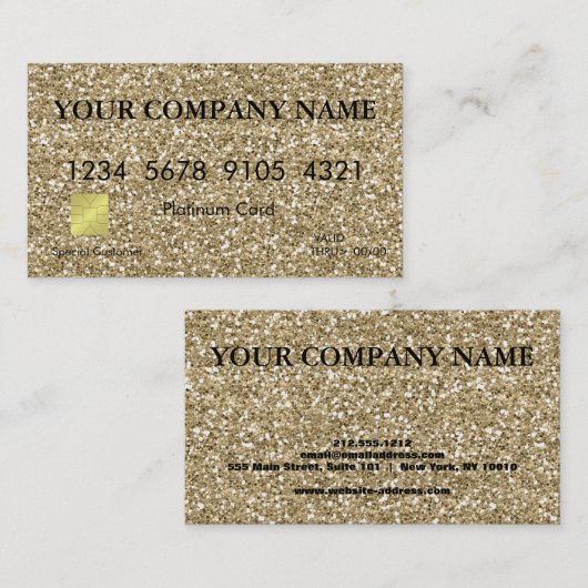 Elegant Pink Glitter Credit Kaart Visitekaartje (Voorkant / Achterkant)