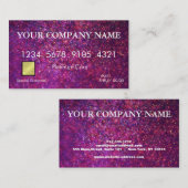 Elegant Pink Glitter Credit Kaart Visitekaartje (Voorkant / Achterkant)