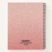 Elegant Pink Glitter Foto Sketchbook Notitieboek (Achterkant)