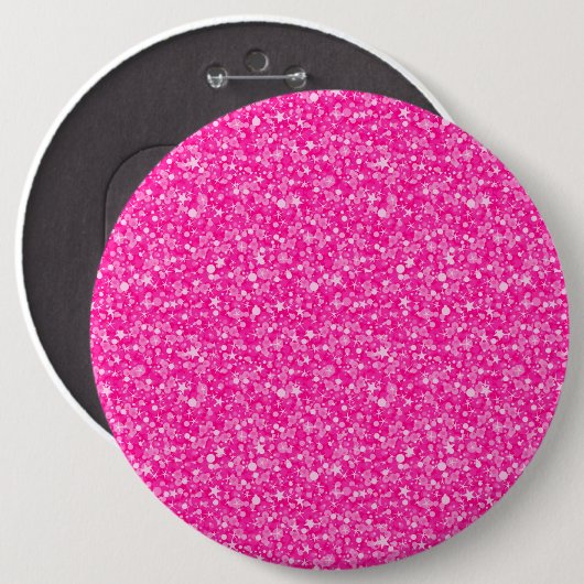 Elegant Pink Glitter Ronde Button 6,0 Cm (Voorkant /achterkant)