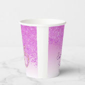 Elegant Pink Glitter Sweet 16 Birthday Papieren Bekers (Rechts)
