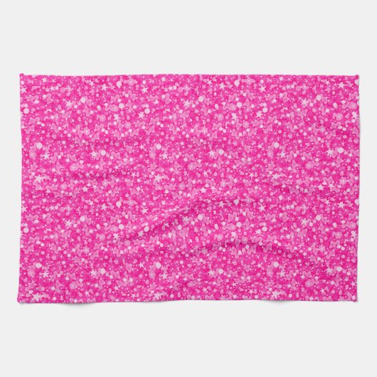 Elegant Pink Glitter Theedoek (Horizontaal)