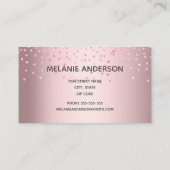 Elegant Pink Glitter Visitekaartje (Achterkant)