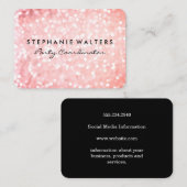 Elegant Pink Glitter Visitekaartje (Voorkant / Achterkant)