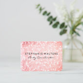 Elegant Pink Glitter Visitekaartje (Staand voorkant)