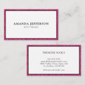 Elegant Pink Glitter Visitekaartje (Voorkant / Achterkant)