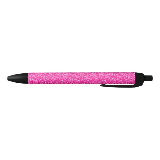 Elegant Pink Glitter Zwarte Inkt Pen (Bodem)