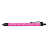 Elegant Pink Glitter Zwarte Inkt Pen (Bovenkant)