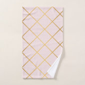 ELEGANT PINK GOLD 2 DIAMOND BATHROOM TOWEL SET BAD HANDDOEK (Handdoek)