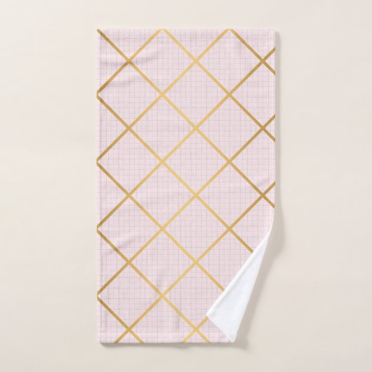 ELEGANT PINK GOLD 2 DIAMOND BATHROOM TOWEL SET BAD HANDDOEK (Handdoek)