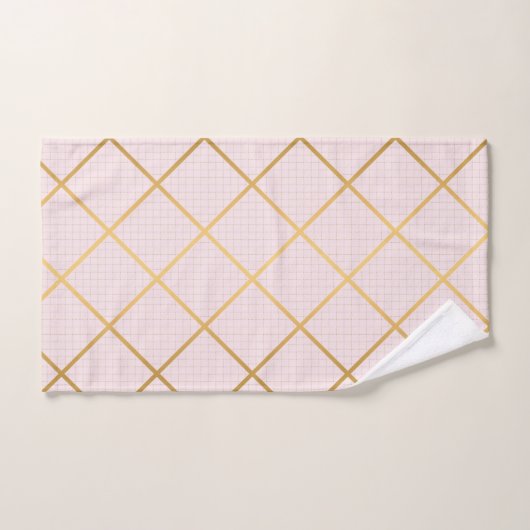 ELEGANT PINK GOLD 2 DIAMOND BATHROOM TOWEL SET BAD HANDDOEK (Handdoek)