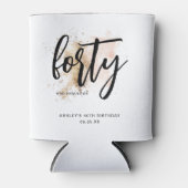 Elegant Pink Gold 40e verjaardag Blikjeskoeler (Voorkant)