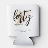 Elegant Pink Gold 40e verjaardag Blikjeskoeler (Achterkant)