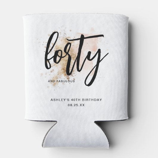 Elegant Pink Gold 40e verjaardag Blikjeskoeler (Achterkant)