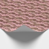 Elegant Pink Gold Abstract Marble Design Cadeaupapier (Hoek)