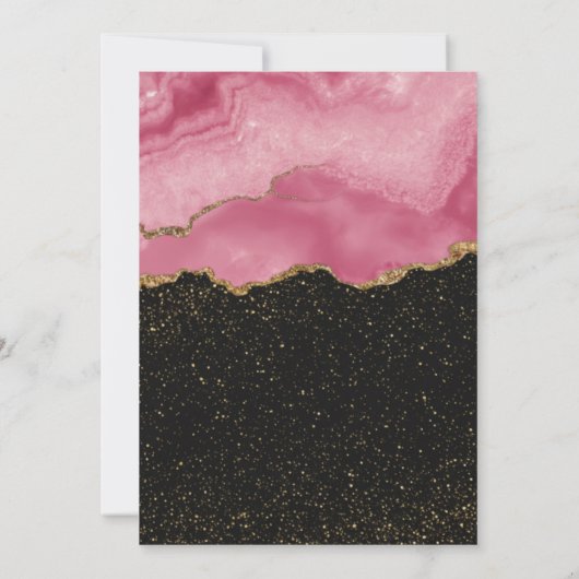 Elegant Pink Gold Abstract Marble Design Kaart (Achterkant)