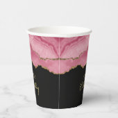 Elegant Pink Gold Abstract Marble Design Papieren Bekers (Rechts)