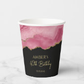 Elegant Pink Gold Abstract Marble Design Papieren Bekers (Voorkant)