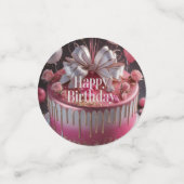 Elegant Pink & Gold Birthday Cake Design Confetti (Kleine voorkant)