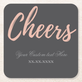 Elegant Pink Gold Cheer Festive Party Decor  Kartonnen Onderzetters