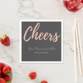 Elegant Pink Gold Cheer Party Theme Design napkin Servet (Insitu)