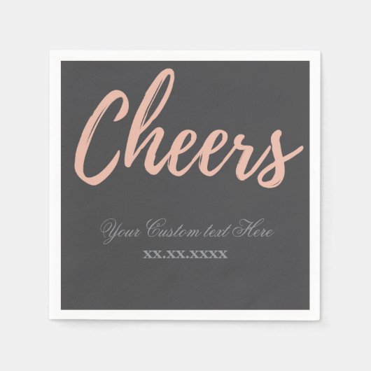 Elegant Pink Gold Cheer Party Theme Design napkin Servet (Voorkant)