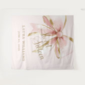 Elegant Pink & Gold Coquette Sweet 16th Backdrop Wandkleed (Voorkant (horizontaal))