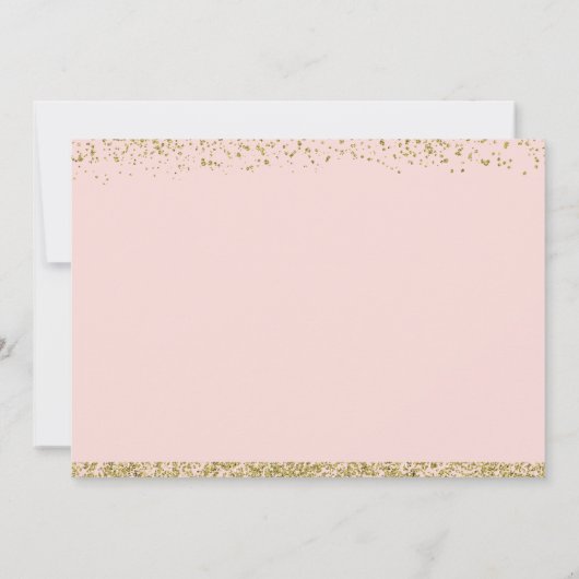 Elegant Pink Gold Cross Girl Baptisme Foto Bedankkaart (Achterkant)