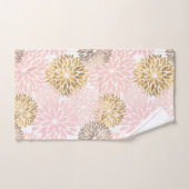 Elegant Pink Gold Dahlia Floral Bad Handdoek (Handdoek)