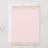Elegant Pink Gold Floral Bat Mitzvah Invitation Kaart (Achterkant)