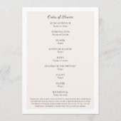 Elegant Pink Gold Floral Funeral Order of Service Programmakaart (Achterkant)